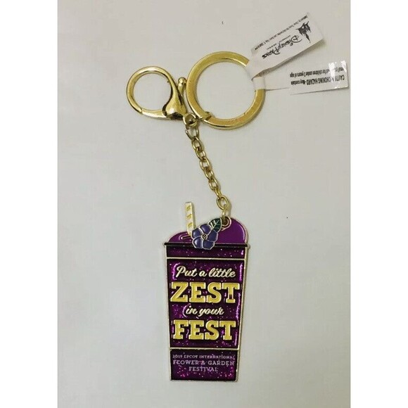 Disney Epcot Flower Garden Zest in Your Fest Purple Lemonade Keychain 2019 New - Picture 1 of 1
